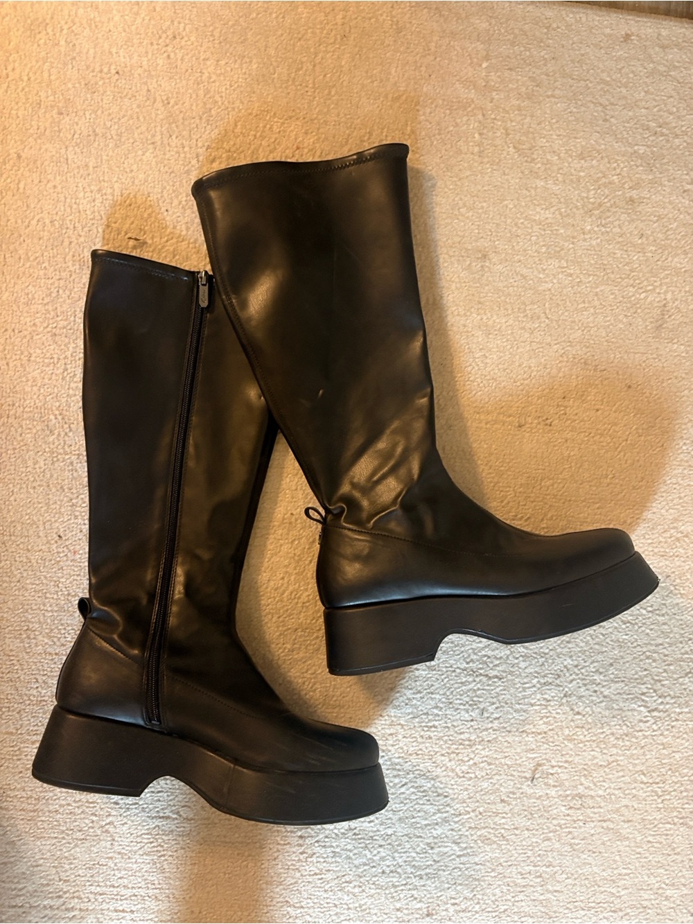 Black Knee-High Platform Boots